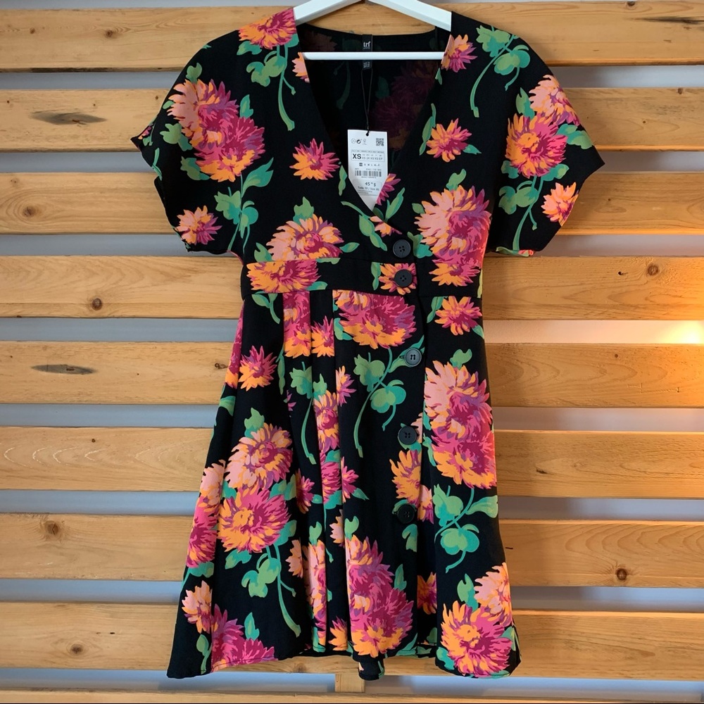 Zara floral mini dress